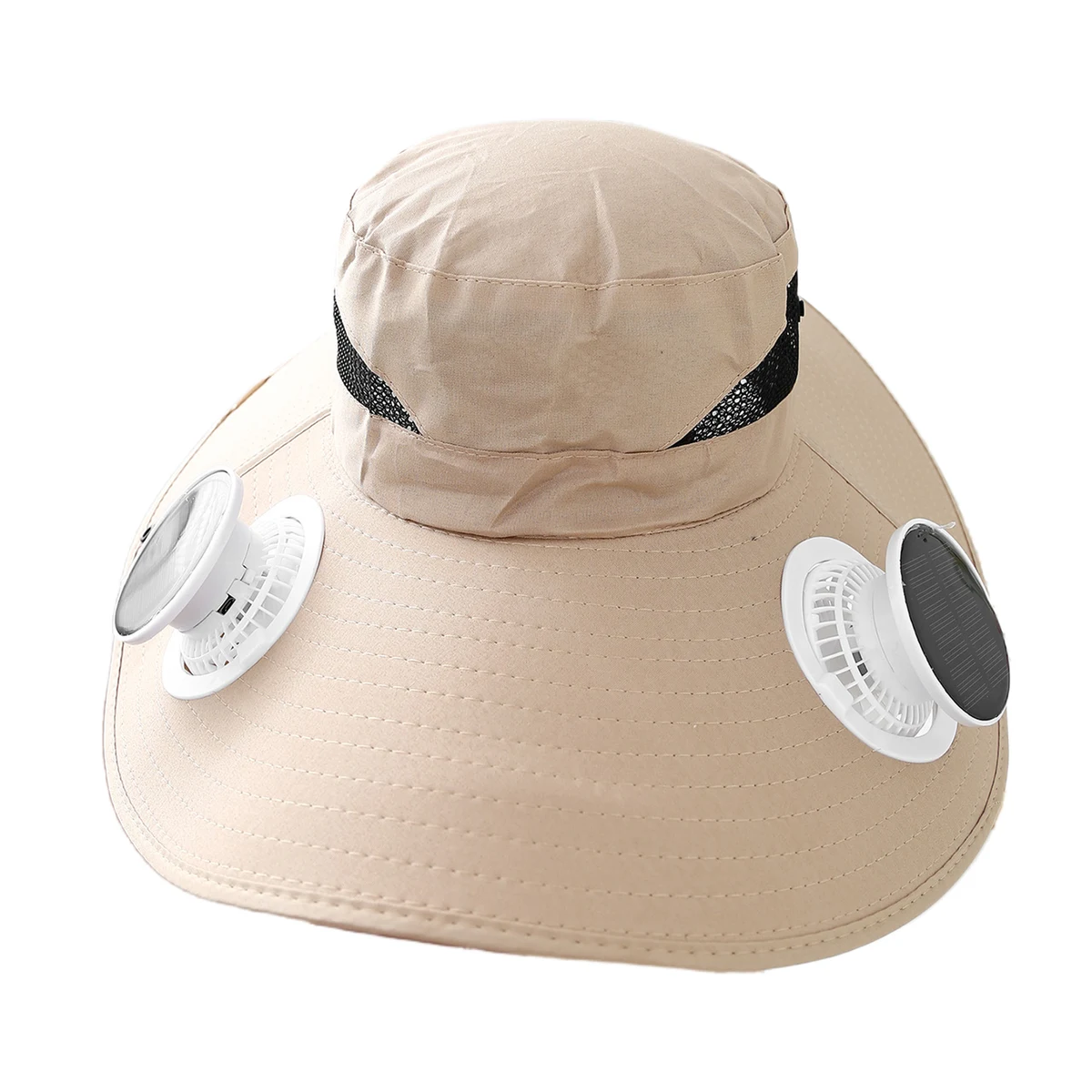 Summer Wide Brim Electric Sun Hat with Solar Fan 1