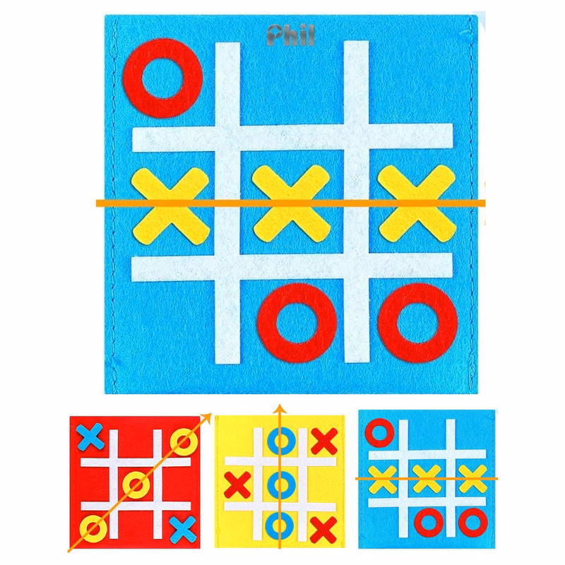 New Mini Felt Tic-Tac-Toe Board Kids Educational Puzzle Game