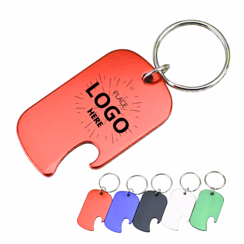 Aluminum Keychain Dog Tag with Bottle Opener