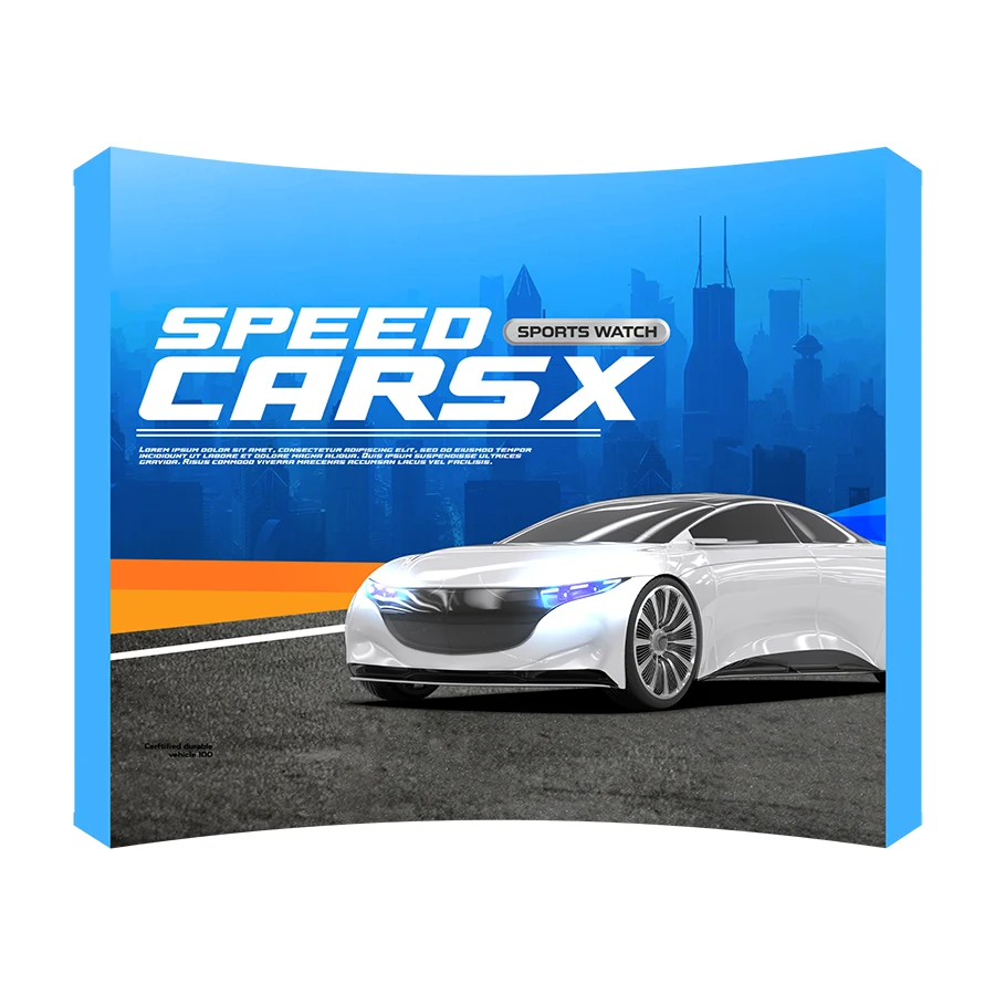 10'w x 7.5'h Xpress Curved Display Wall - 2 Side Imprint 1