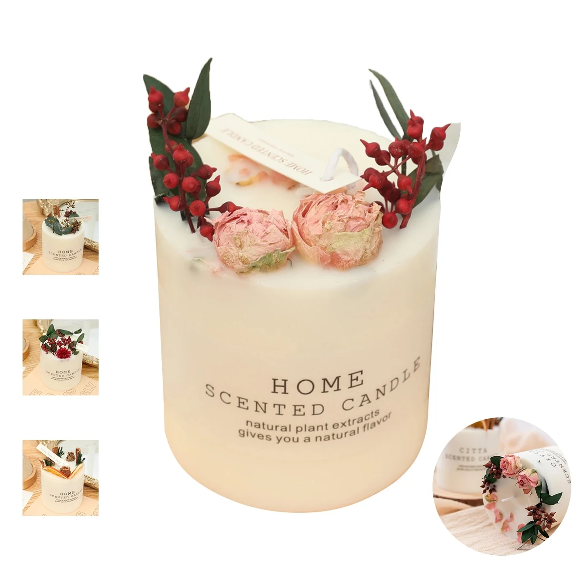 10 Oz. Soy Wax Aromatherapy Candles W/ Preserved Flower 1