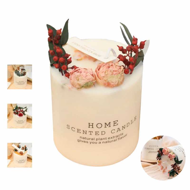 10 Oz. Soy Wax Aromatherapy Candles W/ Preserved Flower