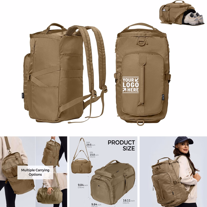 Women Workout Gym Backpack Compartment Sports Duffel Gym Bag With Shoe