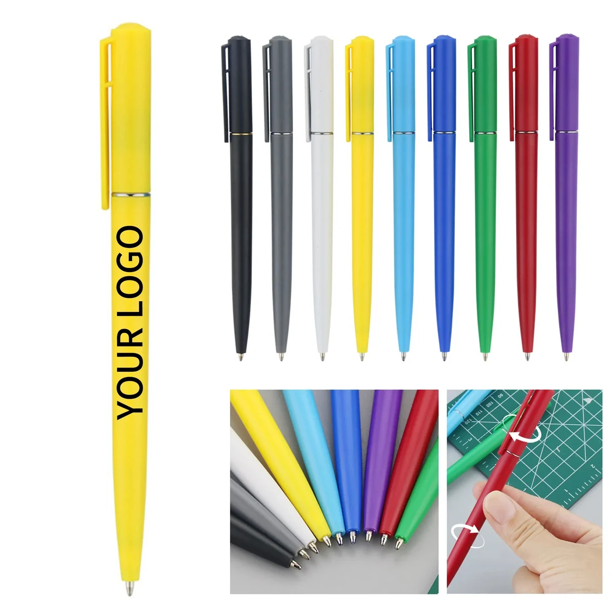 Durable Plastic Twist Ballpoint Pen for School or Office 1