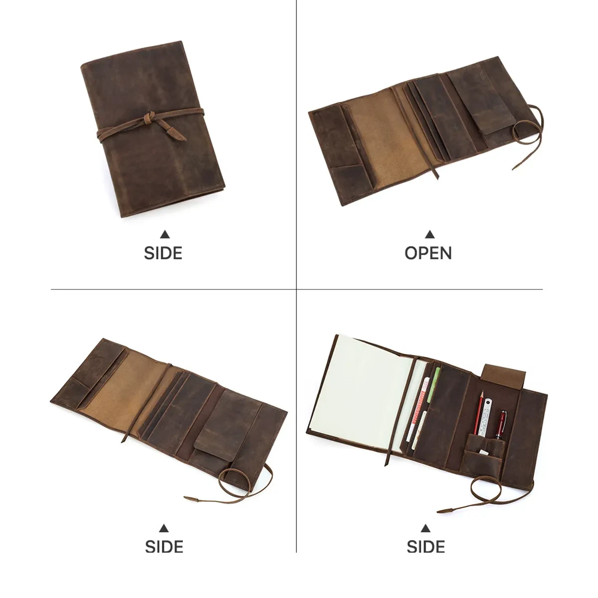 Leather Handmade Journal Storage Pouch Folder Notebook 1