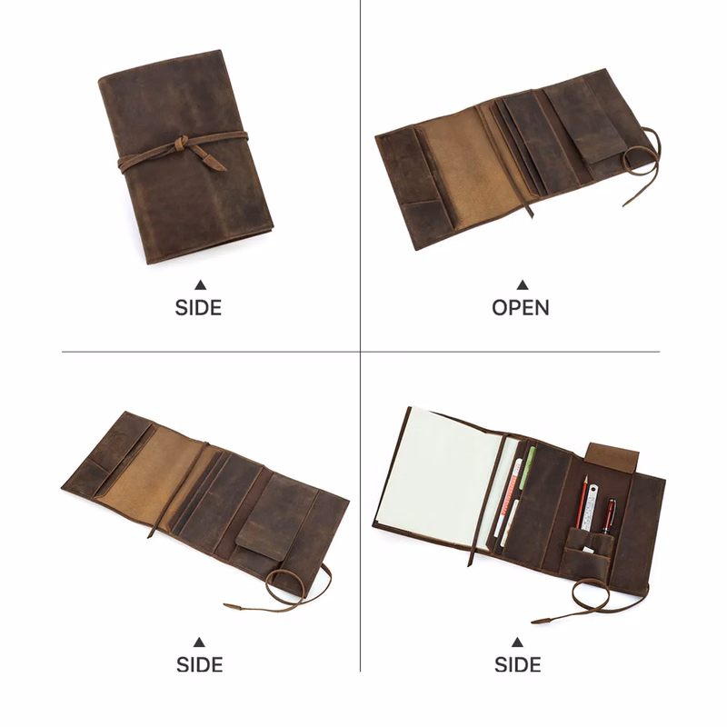 Leather Handmade Journal Storage Pouch Folder Notebook