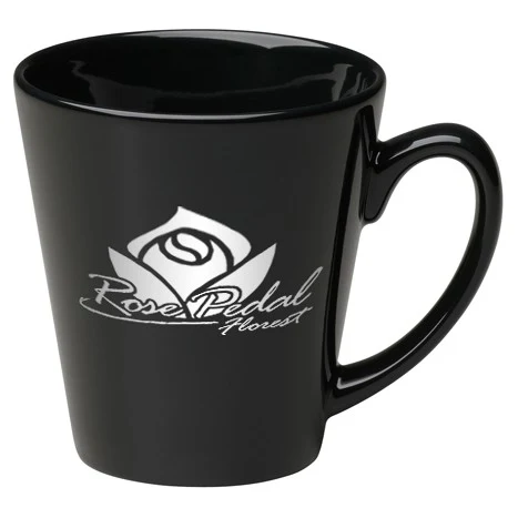 12 oz. Black Cafe Latte Mug 1