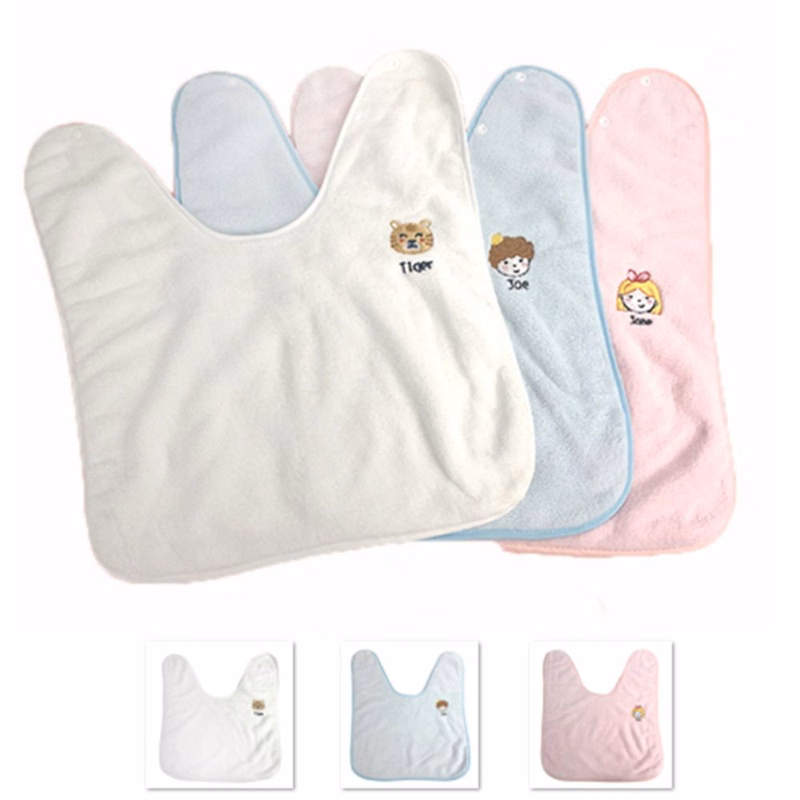 Coral Fleece Infant Drool Bib Baby Burp Cloth