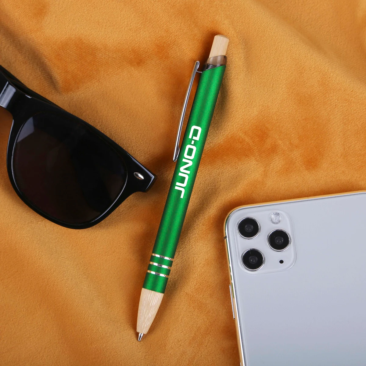 Venosa Velvet-Touch Aluminum Pen w/Bamboo Accents 1
