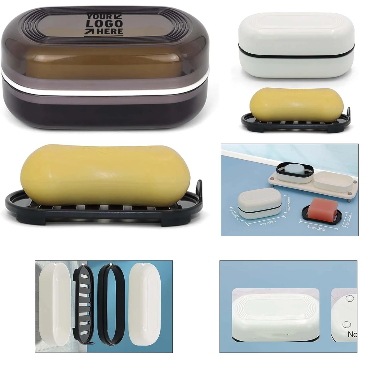 Removable Draining Layer Travel Portable Leakproof Soap Container 1