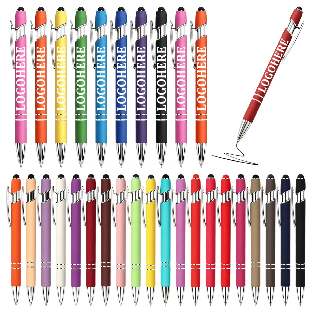 Stylus Soft Touch Rubberized Metal Ball Point Pen 1