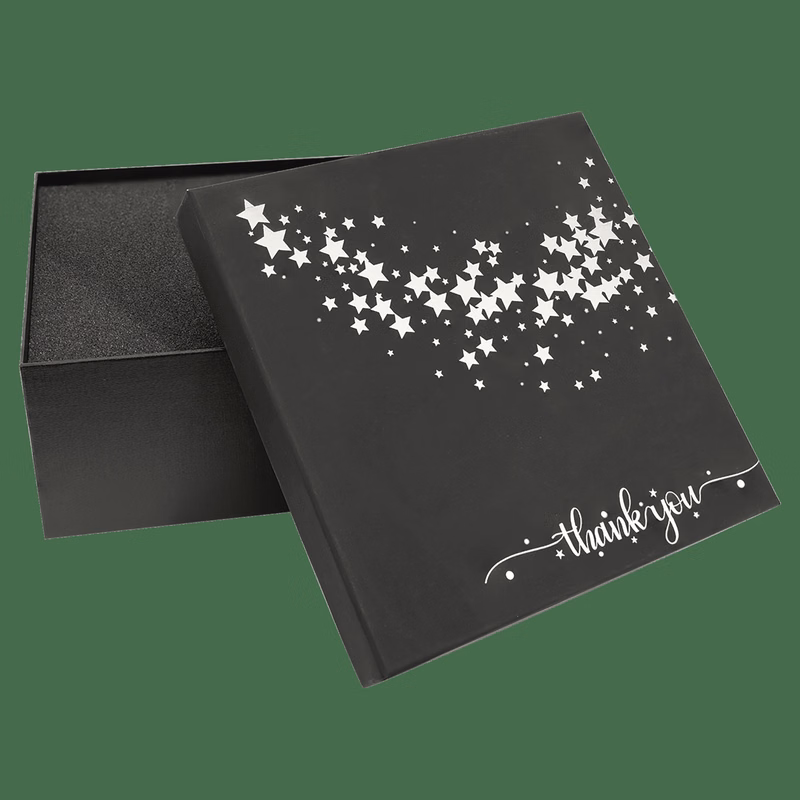 Lazerburst 9 1/8" x 9 1/8" Black Gift Box