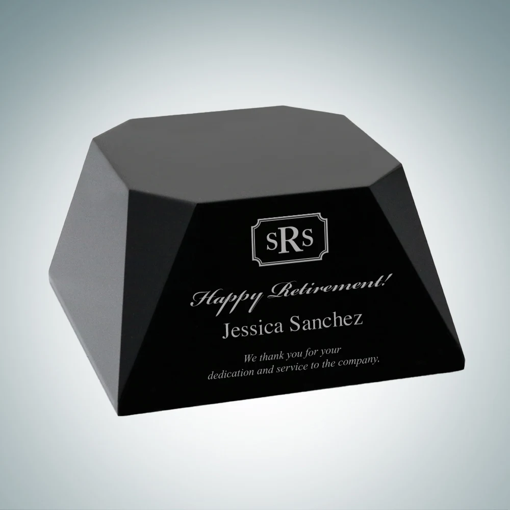 Black Beveled Four Sided Slant Base, 3" Square Top 1
