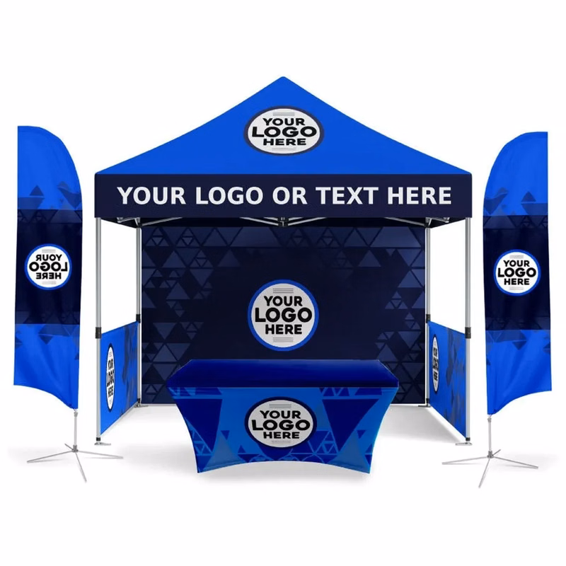 10'x10' Tent Kit with Flags & 6ft Table Cover