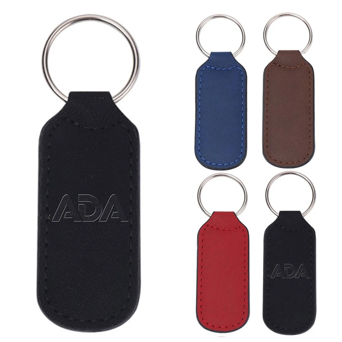 PU Leather Double Stitched Keychain 1