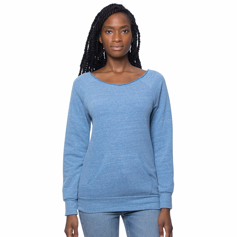 Women's eco Triblend Fleece Raglan w/Pouch Pocket