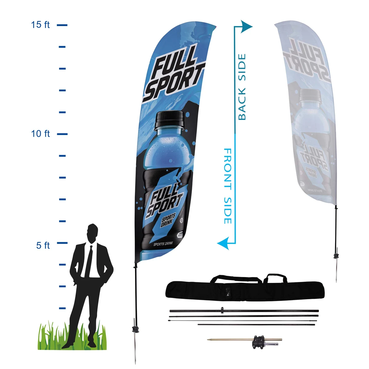 15 ft. Convex Advertising Flag Kit 5 (Single Sided) 1