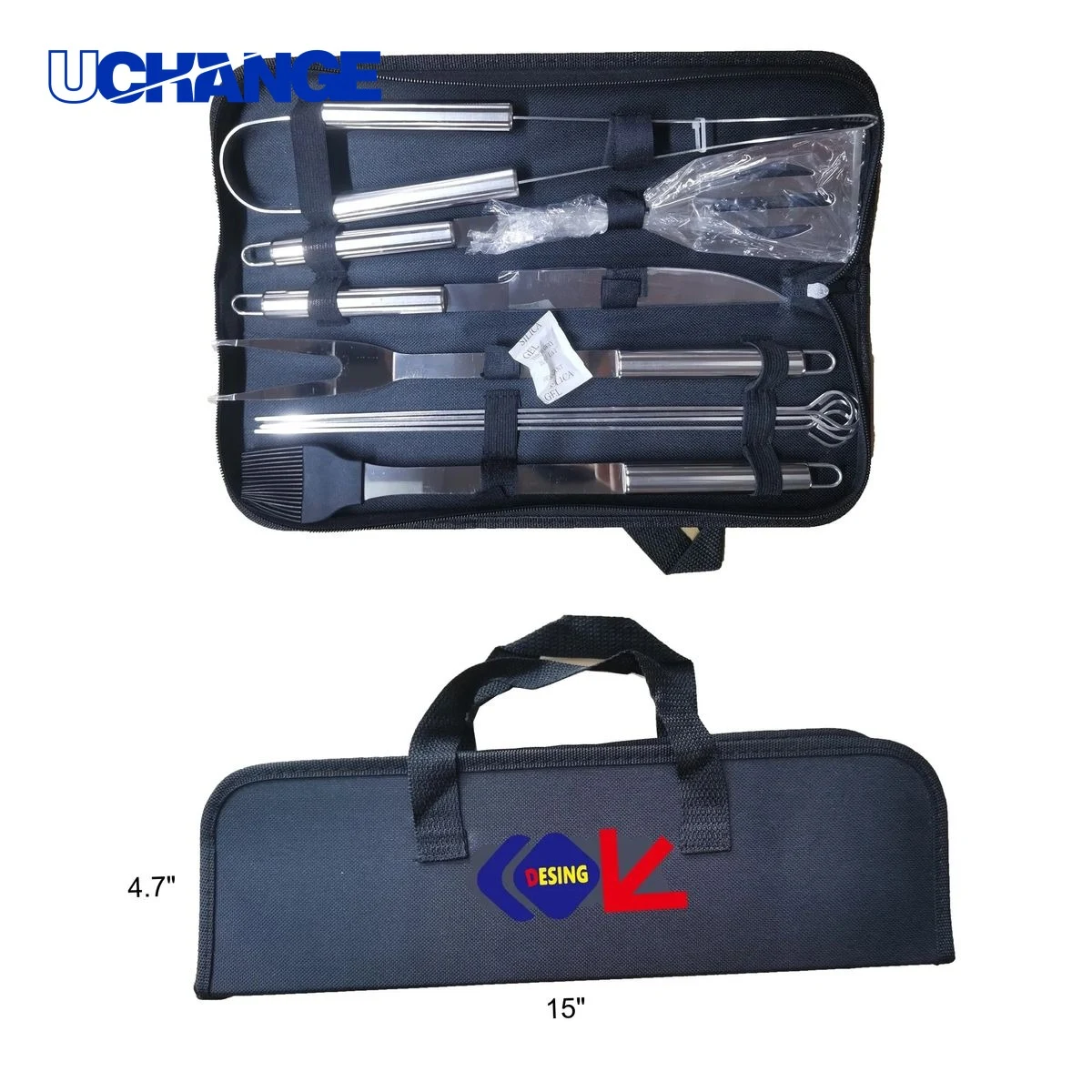 9-Piece Outdoor Stainless Steel BBQ Tool Set 1