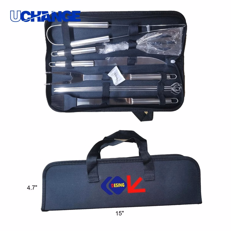 9-Piece Outdoor Stainless Steel BBQ Tool Set