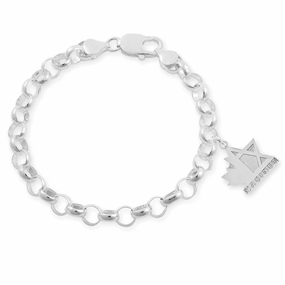 Sterling Silver Bracelet w/Emblem Charm 1