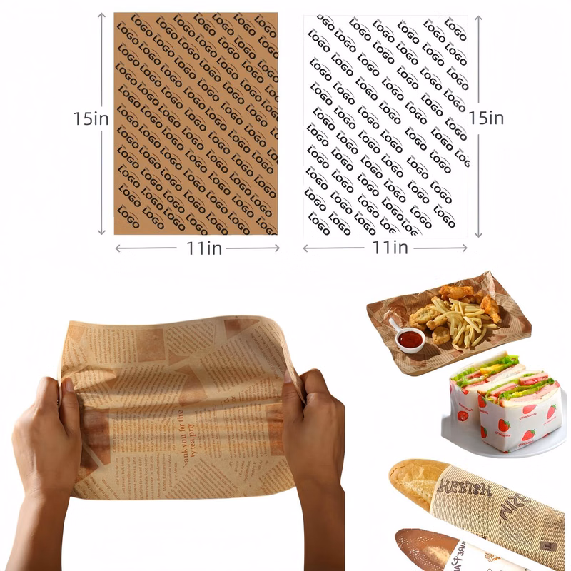 15" x 11" Custom Food Wrap Paper