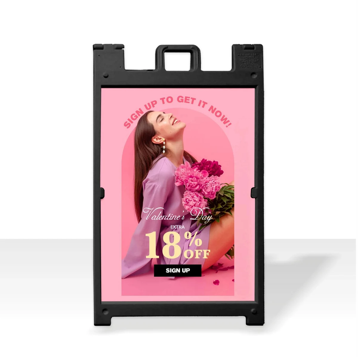 26.8" x 42.5" Plastic A Frame Kit w/ Stay Tabs - Black 1
