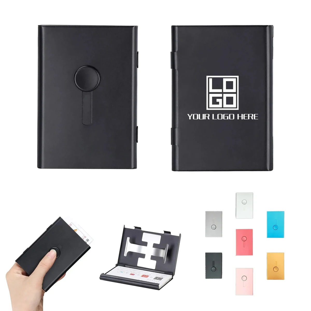 Hand Pushed Slide Out Business Card Holder MOQ20pcs 1