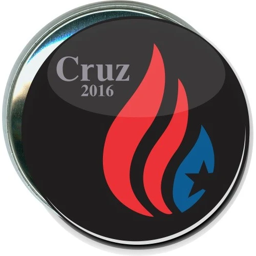 Cruz 2016, Red and Blue Flame, Political Button 1