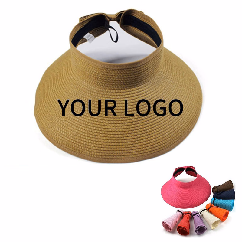 Adjustable Straw Visor With Hook And Loop Strap