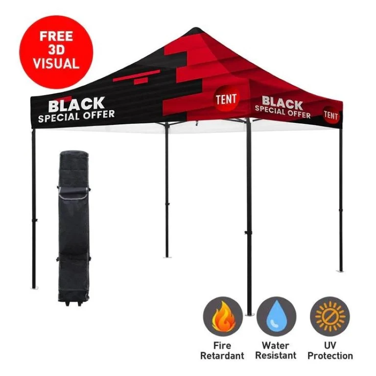 Premium Aluminum (Black)10' Tent Kit (Full-Bleed Dye-Sublimation)17" Valance 1