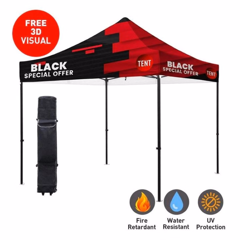 Premium Aluminum (Black)10' Tent Kit (Full-Bleed Dye-Sublimation)17" Valance