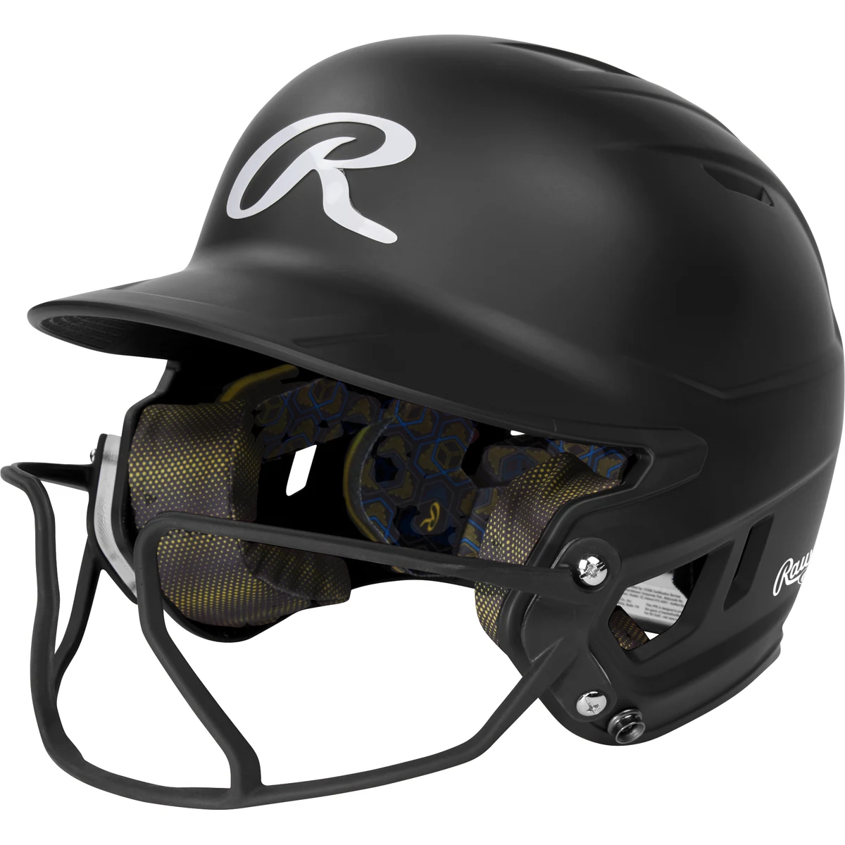 Rawlings Mach Hi-Viz 1-Tone Matte Batting Helmet with Attached Face Guard | Junior 1