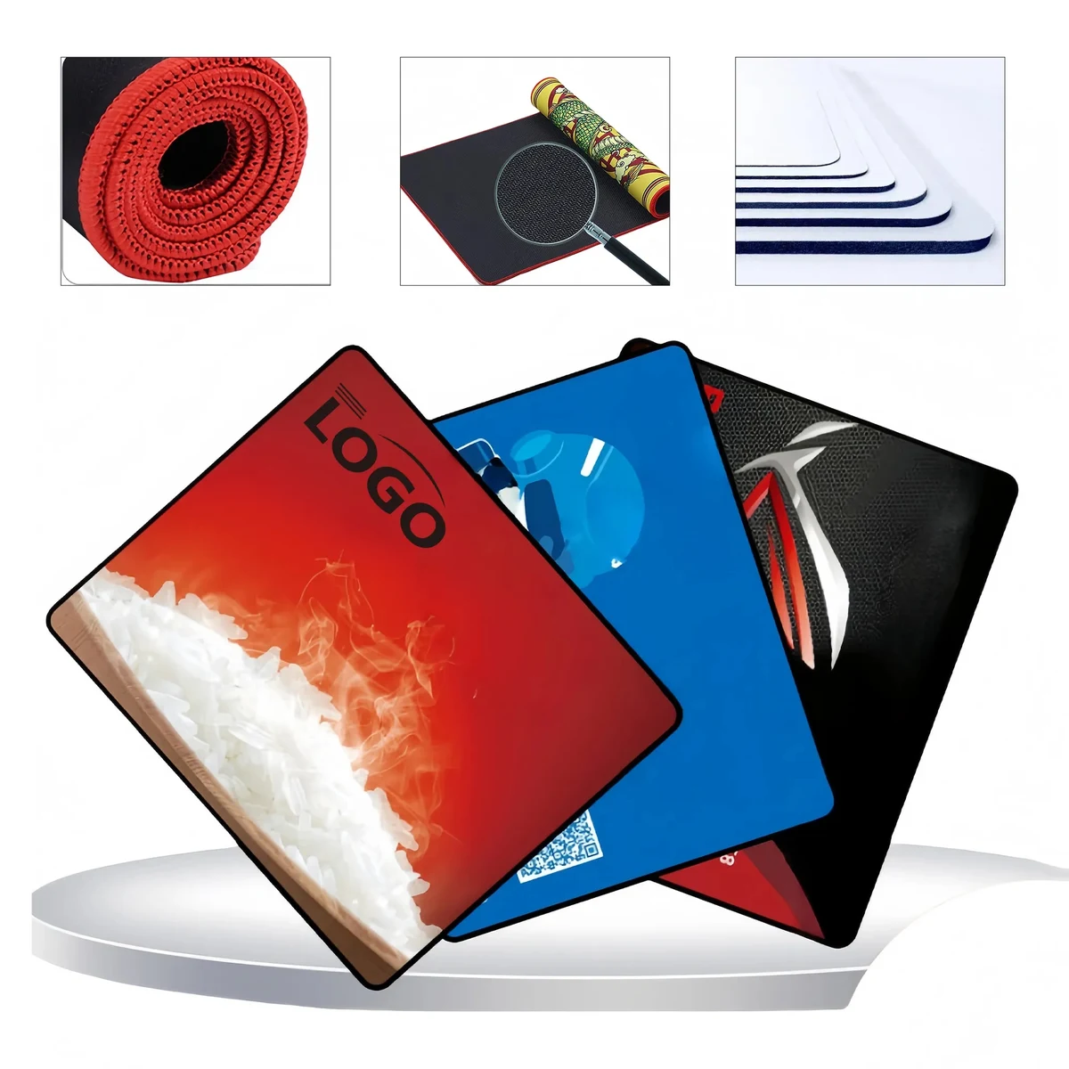 Premium Thick Fabric Mouse Pad Natural Rubber Non-Slip Base 1