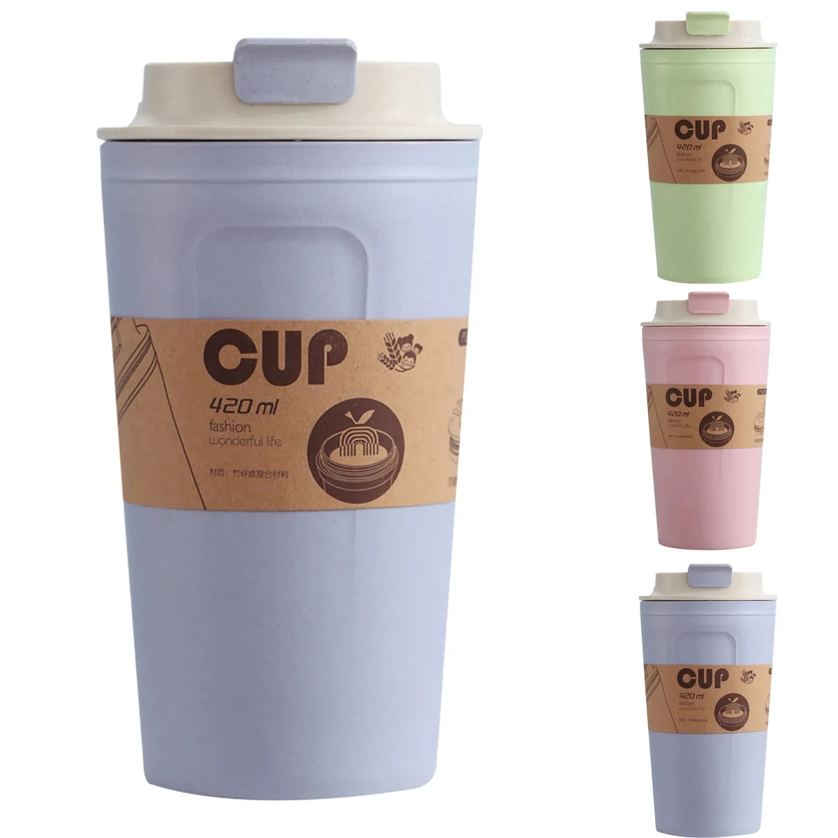 Bamboo mugs with covers 1