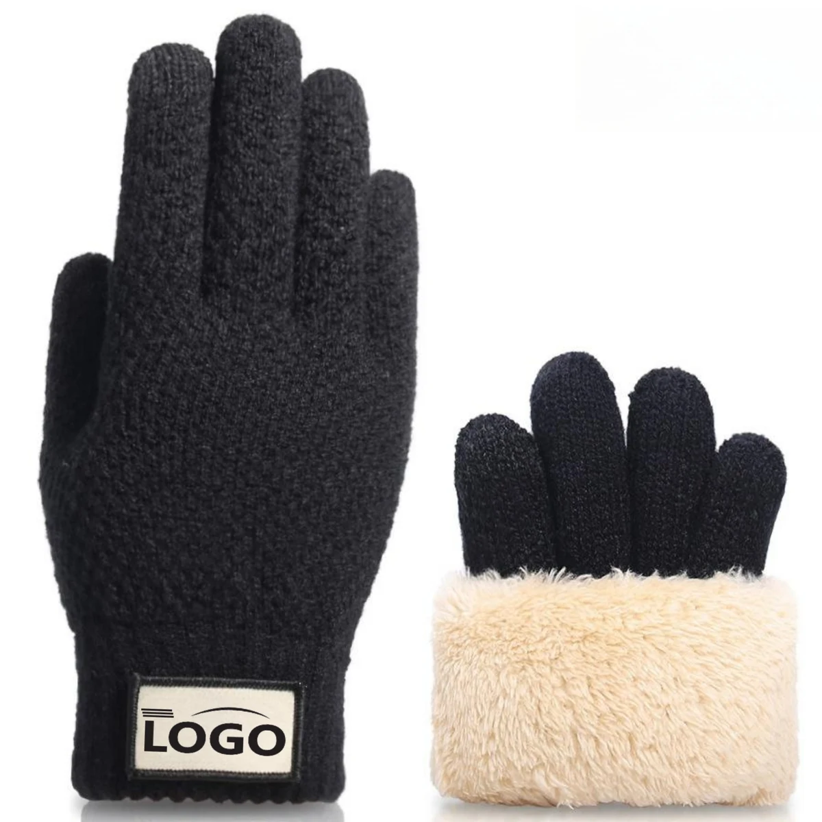 CozyTouch Thick Imitation Alpaca Gloves ?C Dual-Finger Compatible 1