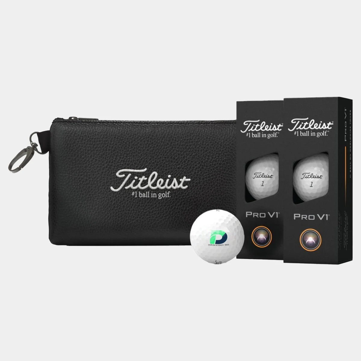 Titleist® Pro V1 6-Golf Ball with Valuables Stock Pouch 1