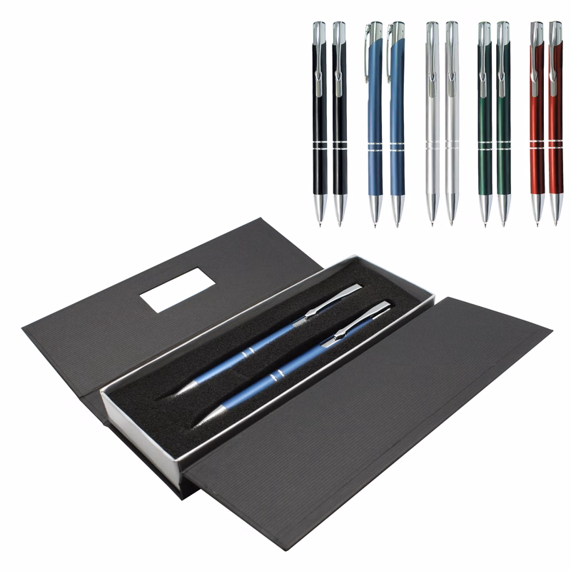 Deluxe Aluminum Ballpoint Pen & Pencil Set