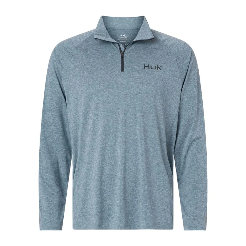 HUK Men's Airweight Heather Quarter-Zip Pullover - H1200715 1