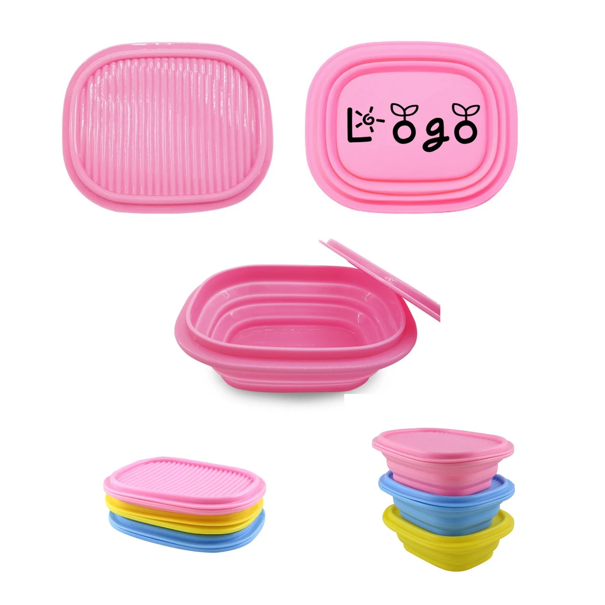 Outdoor Picnic Silicone Folding Lunch Box 1