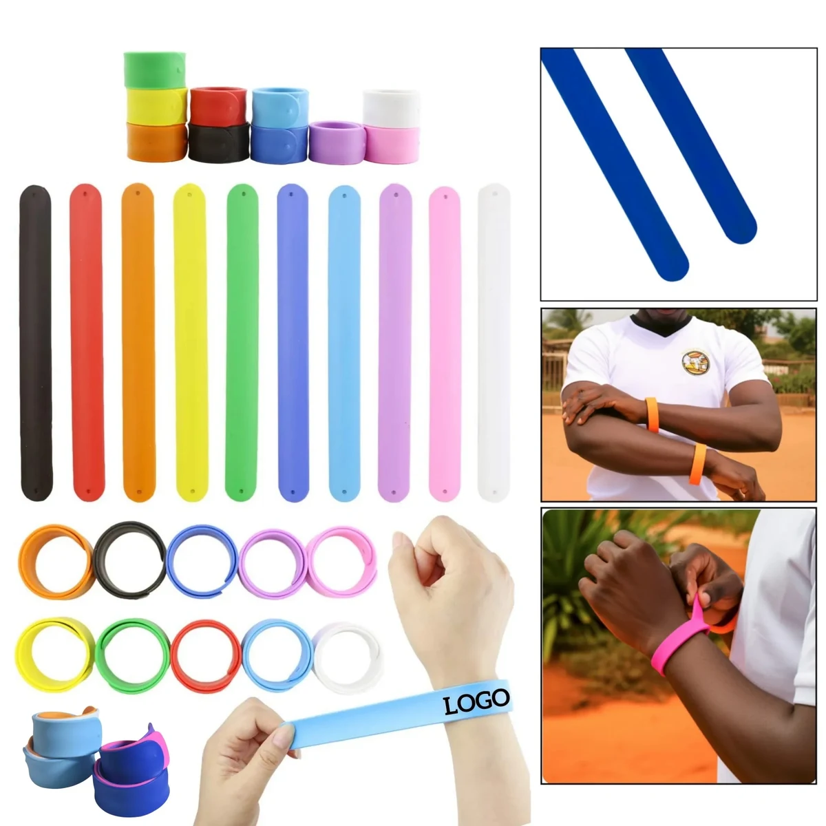 Custom Silicone Slap Bracelet Wristband 1