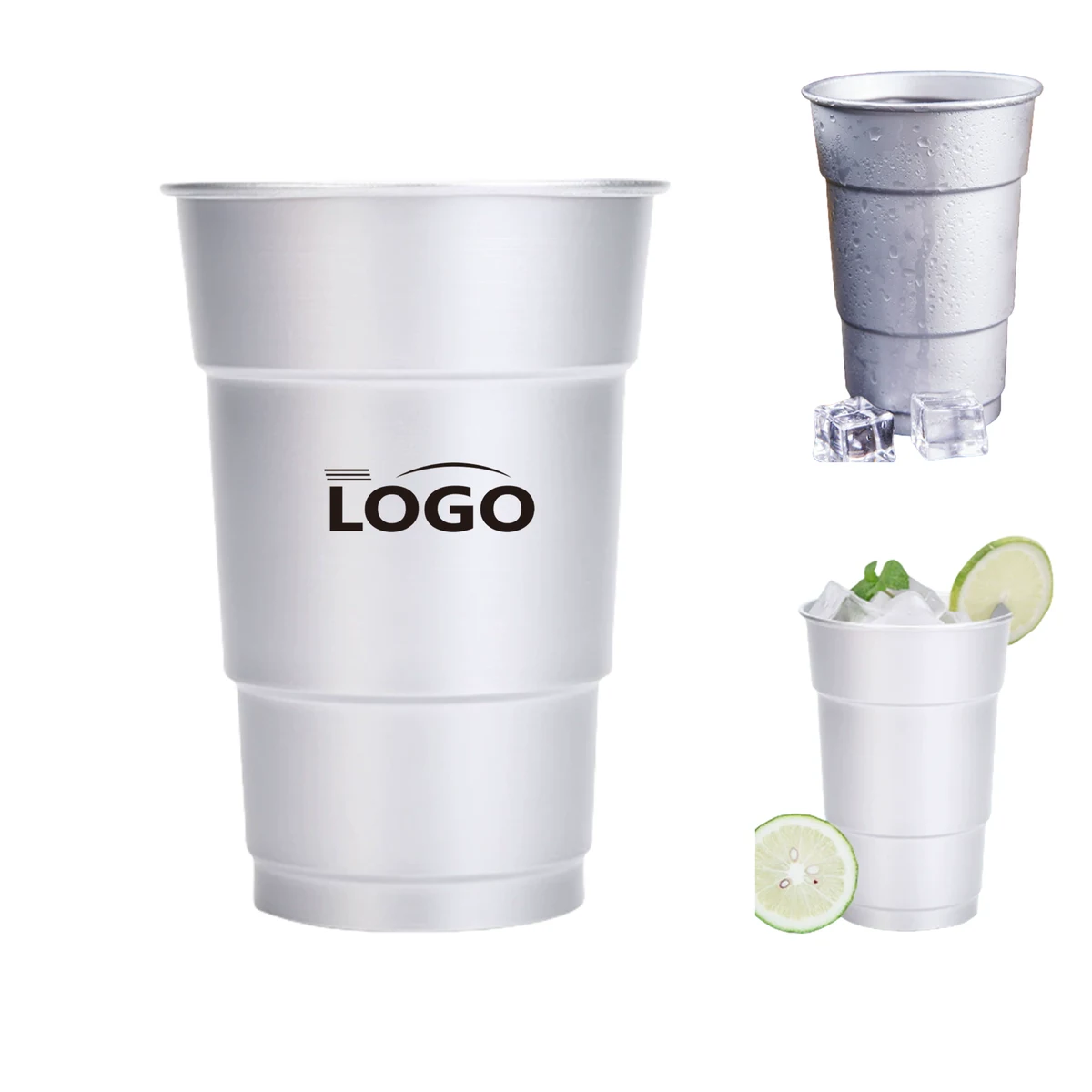16oz Recyclable Aluminum Party Cup MOQ100, custom stadium cup with logo imprint 1