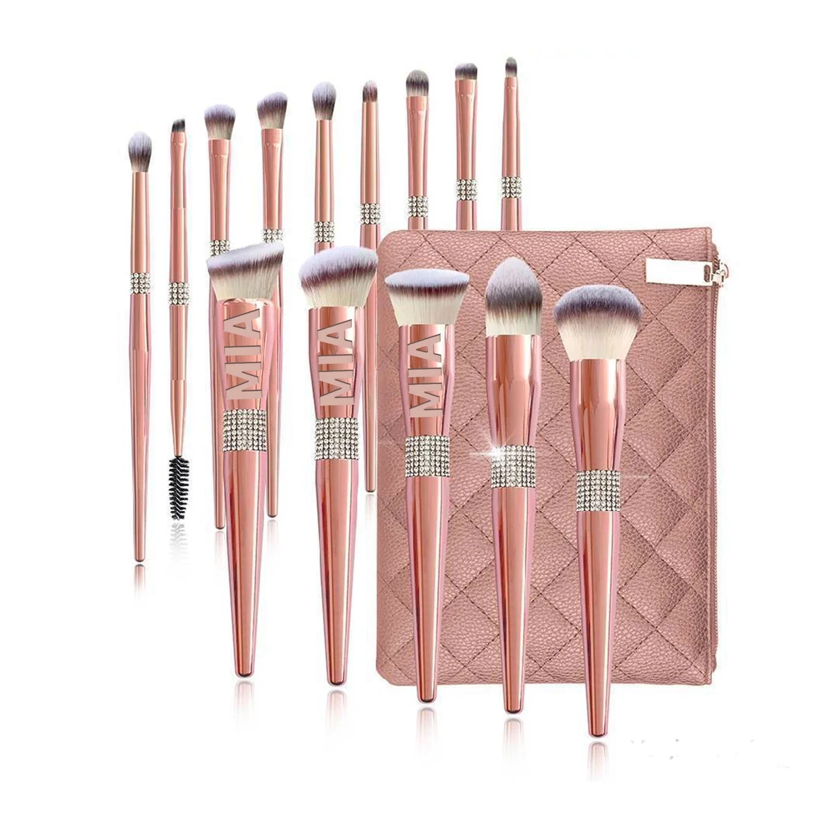 14 Rose Gold Brush Set With Diamond 1