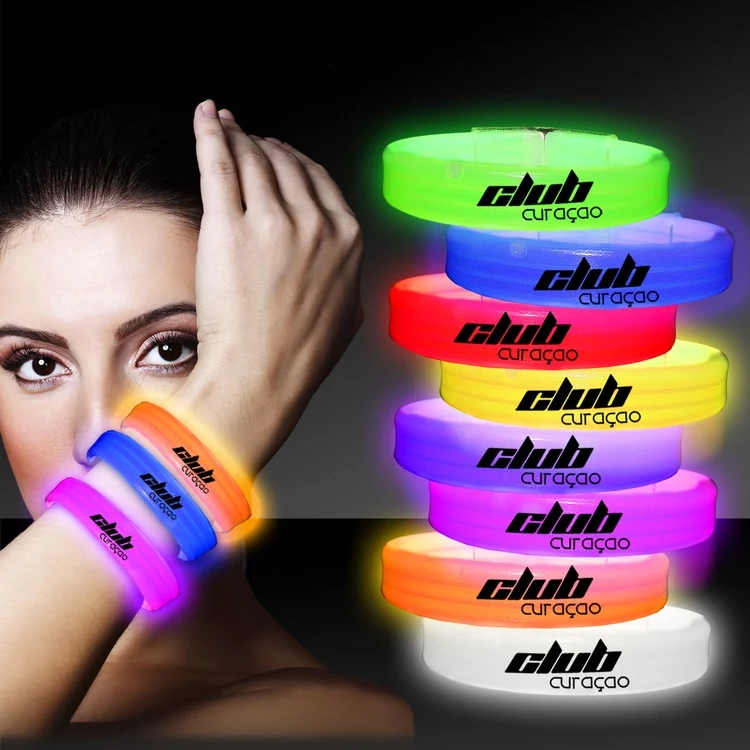 9" Deluxe Triple Wide Light Up Glow Bracelet 1