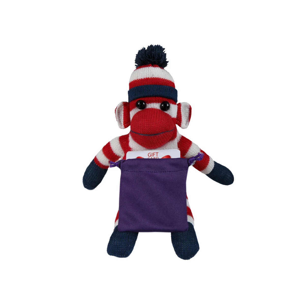 soft plush Patriotic Sock Monkey with gift card sack 1