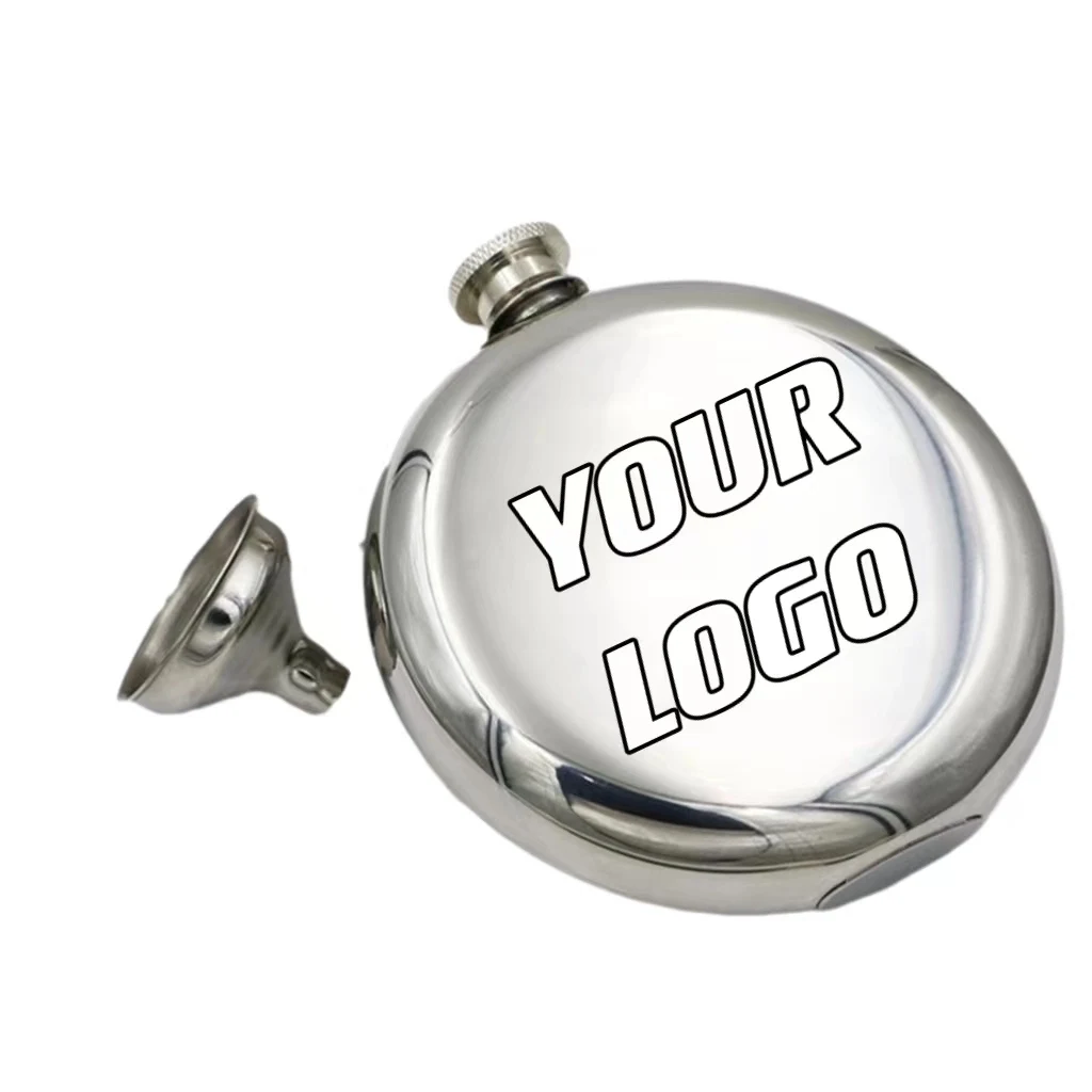 5 oz Stainless Steel Liquor Flask With Funnel, custom water bottle with logo imprint 1