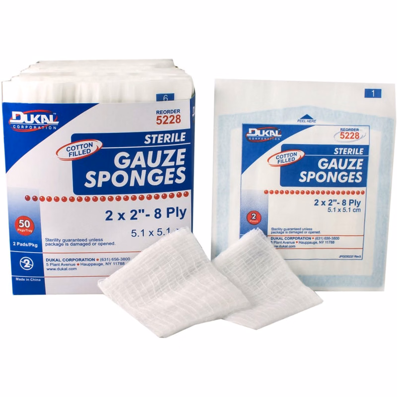 Type VII Gauze Sponges - 8 Ply X-Ray Detectable