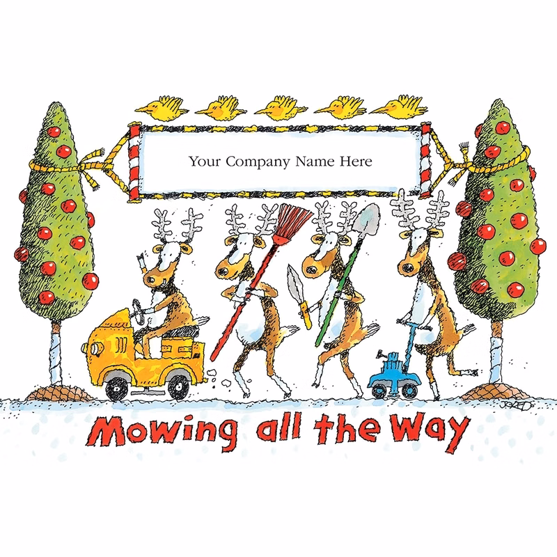 Landscaping Reindeer Holiday Cards