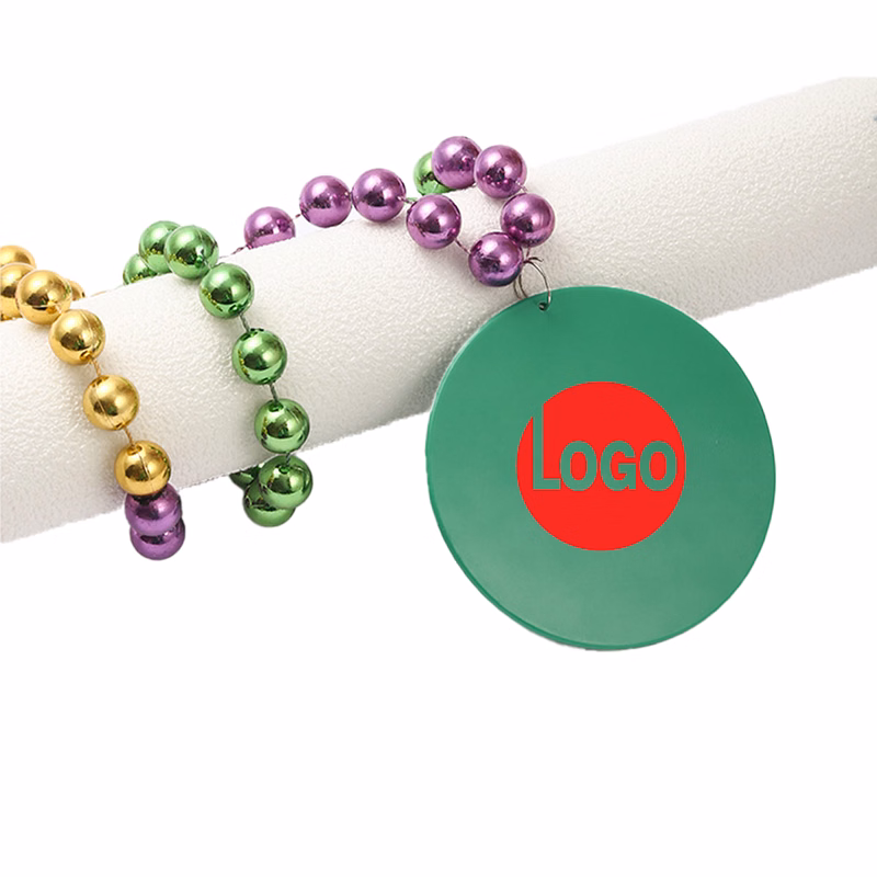 Plastic Plated Bead Round Pendant Minimalist Necklace