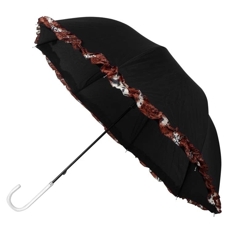 Petite Umbrellas - Black/Leopard Print Border 1