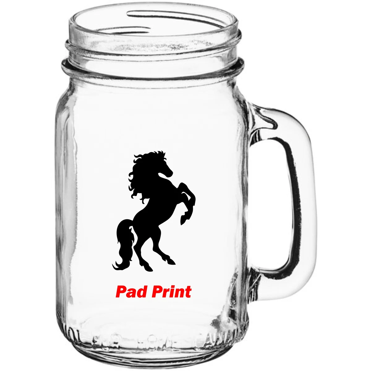 Acopa 16 oz Drinking Jar / Mason Jar with Handle - Dishwasher Resistant 1